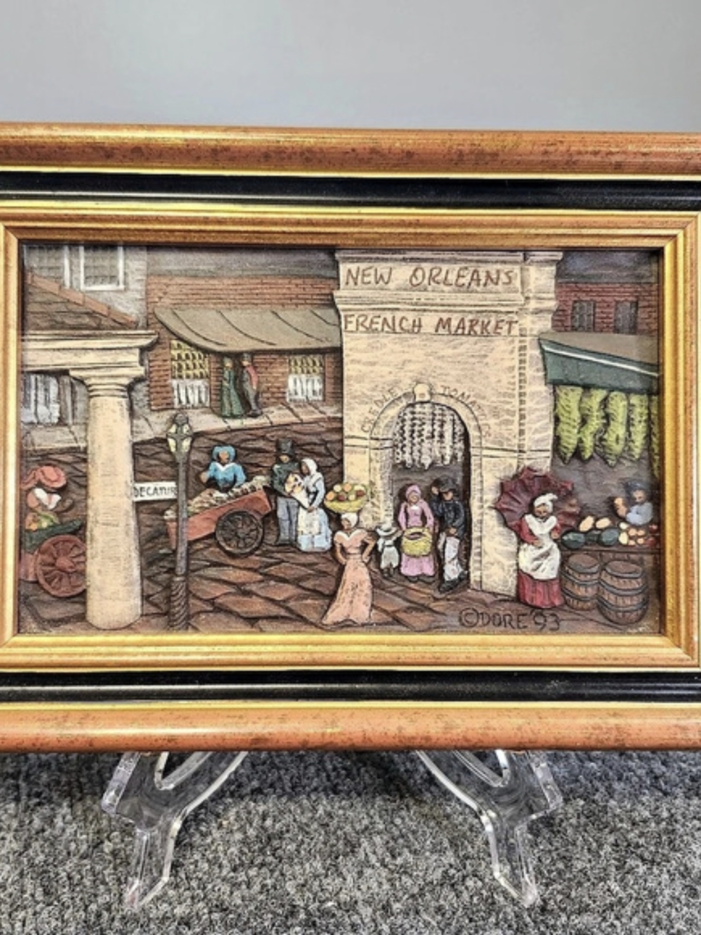 Dore Skidmore New Orleans French Market Woodgraph Artwork